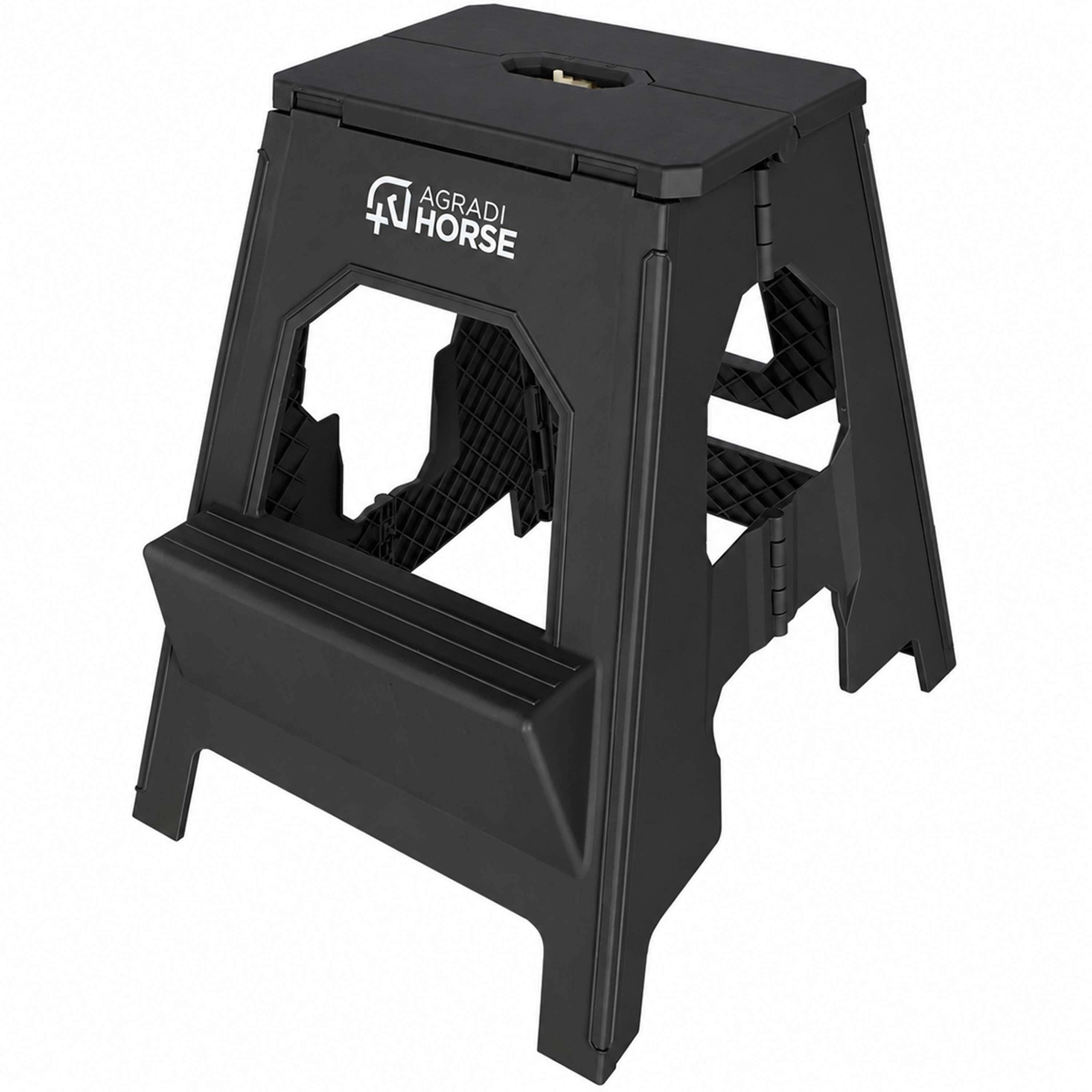 Agradi Horse Tabouret/Marche-Pied Pliant Noir