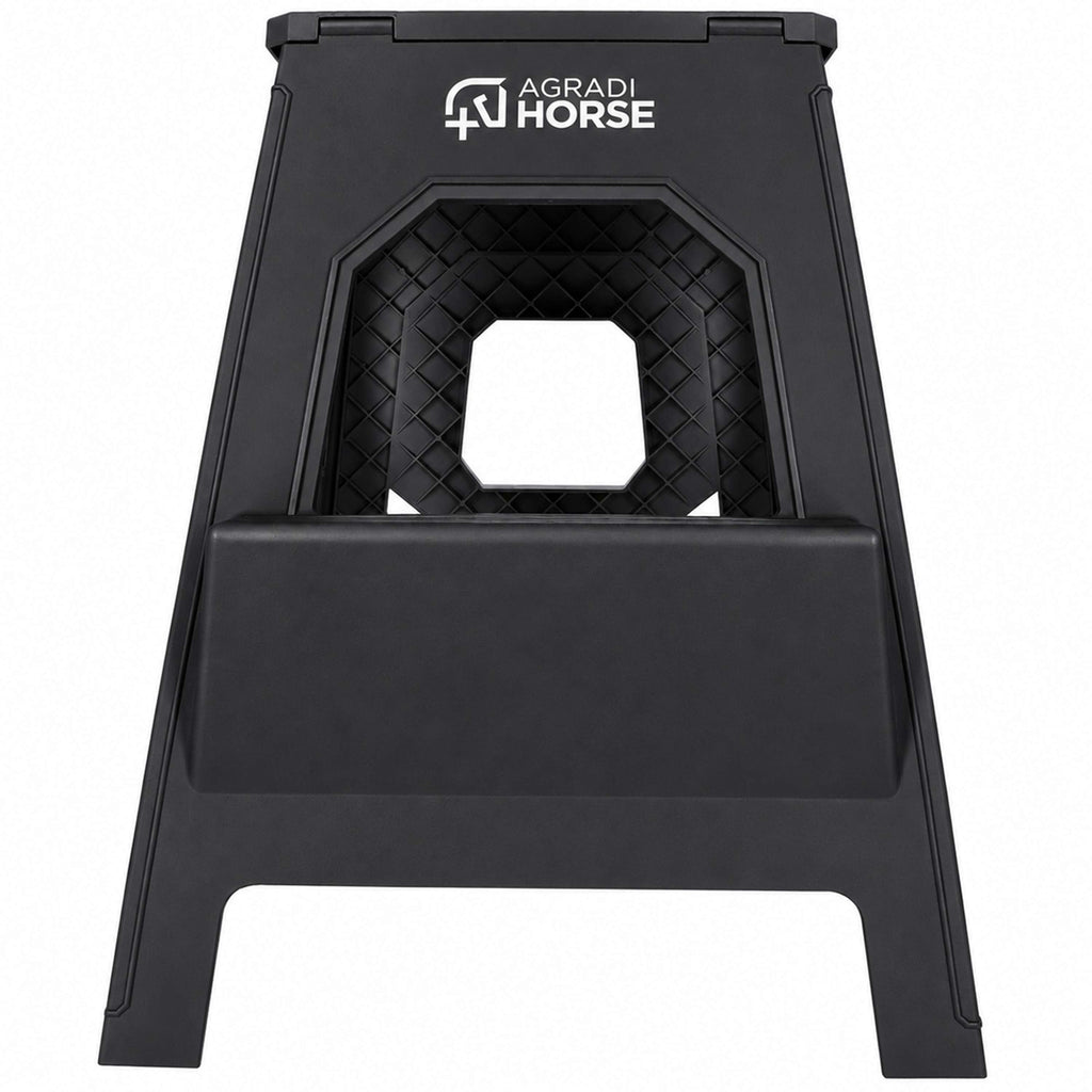Agradi Horse Tabouret/Marche-Pied Pliant Noir
