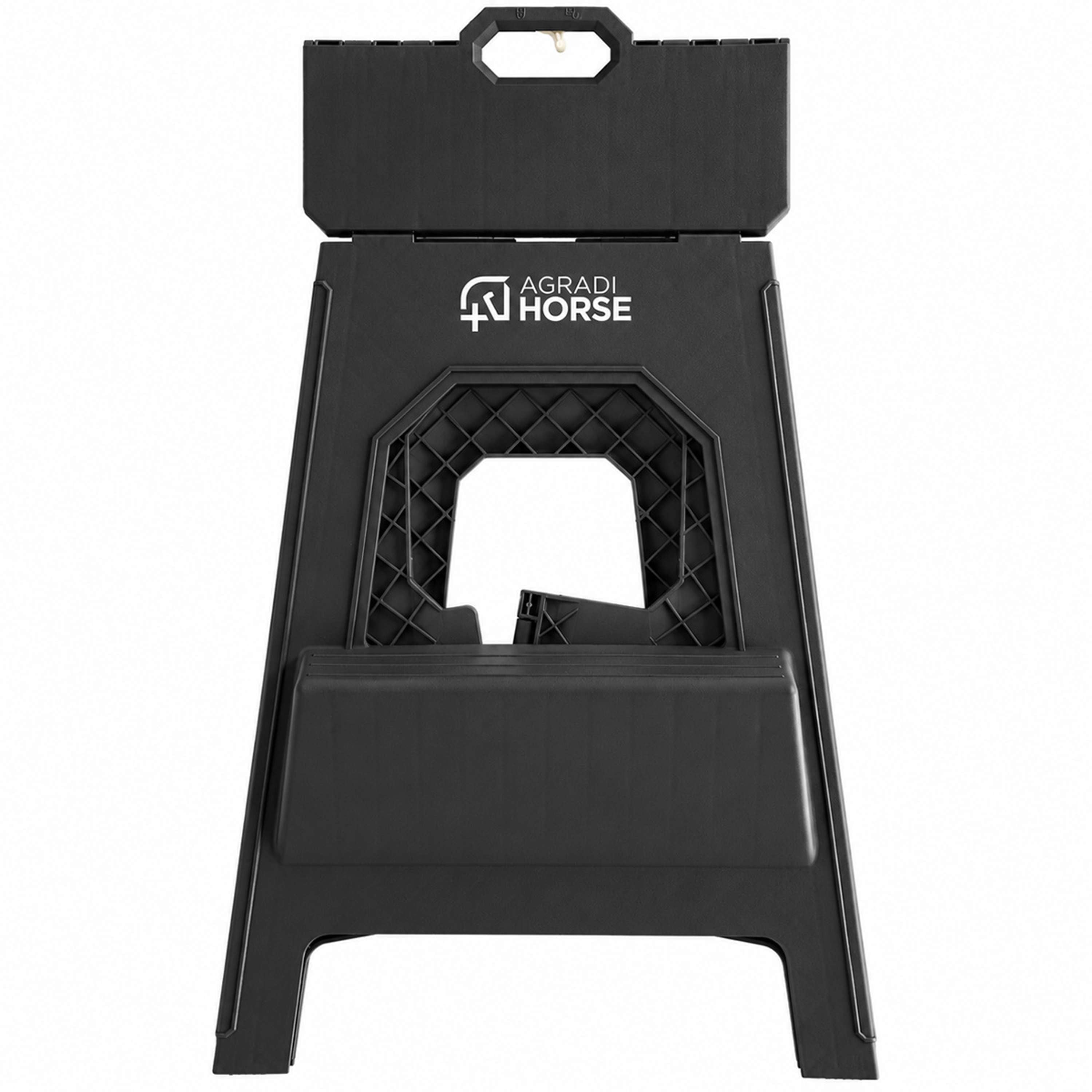 Agradi Horse Tabouret/Marche-Pied Pliant Noir