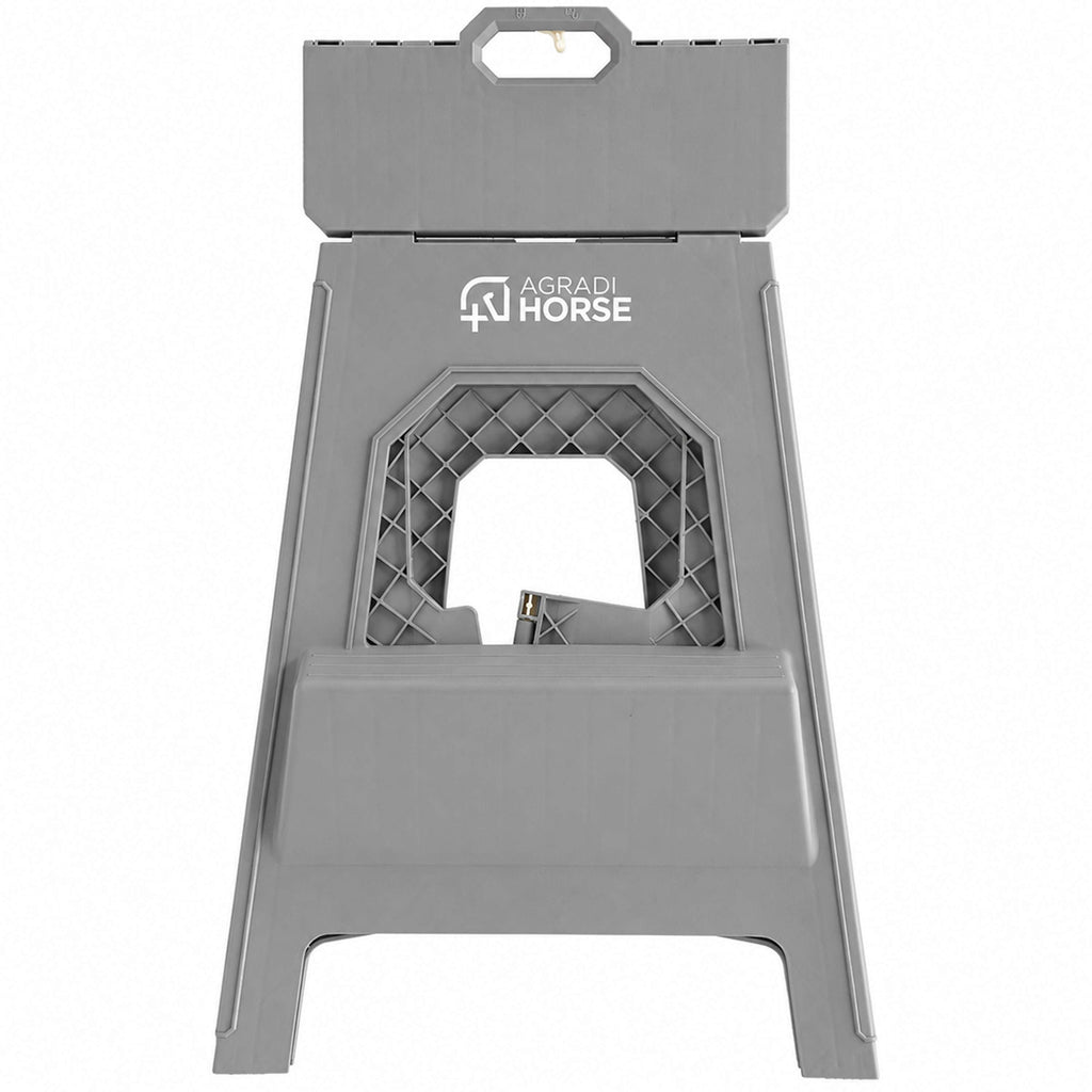 Agradi Horse Tabouret/Marche-Pied Pliant Gris