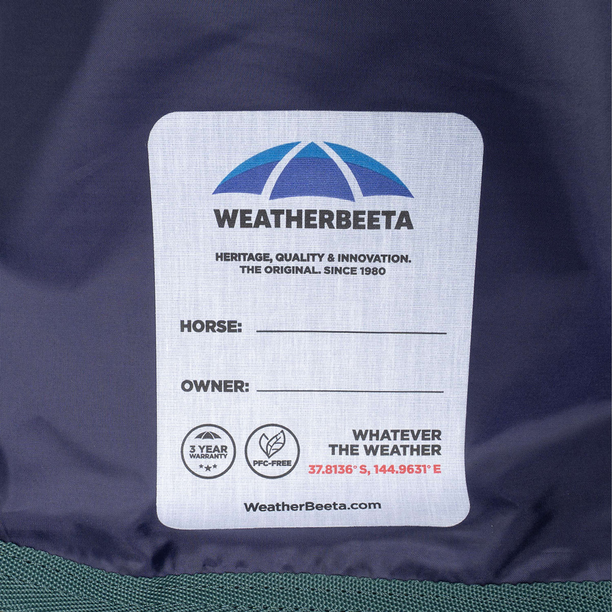 WeatherBeeta ComFiTec Plus Dynamic Turnout High Neck 100g Navy/Forest Green