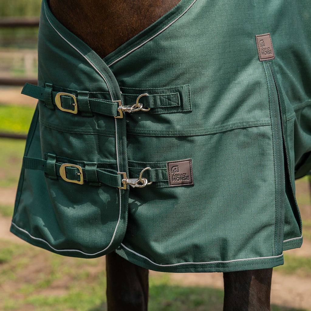 Agradi Horse Couverture d'Extérieur 1200D 50gr Bande Réfléchissante Vert