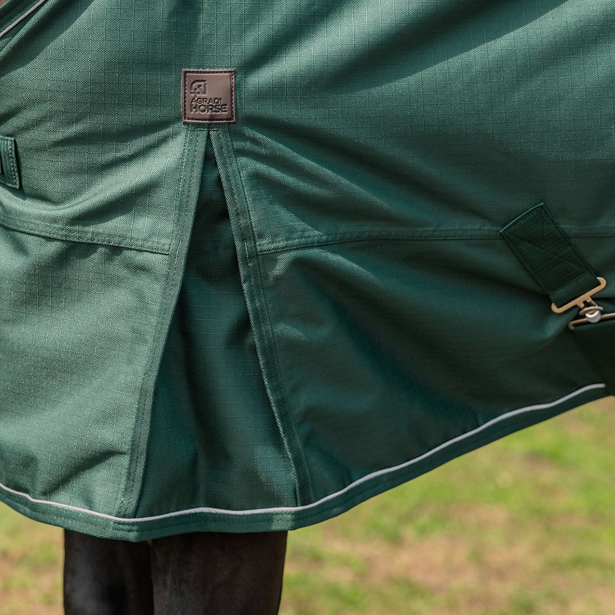 Agradi Horse Couverture d'Extérieur 1200D 300gr Bande Réfléchissante Vert