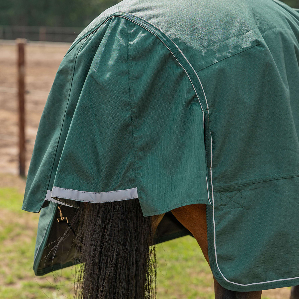 Agradi Horse Couverture d'Extérieur 1200D 300gr Bande Réfléchissante Vert