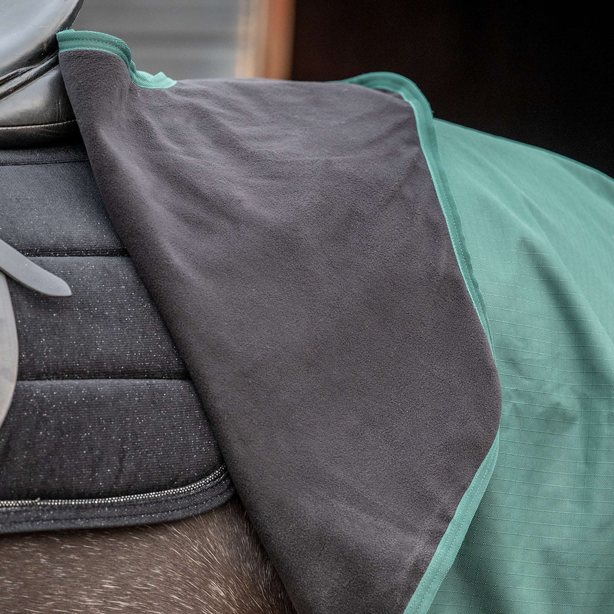 Agradi Horse Couvre-reins 1200D Bande Réfléchissante Vert