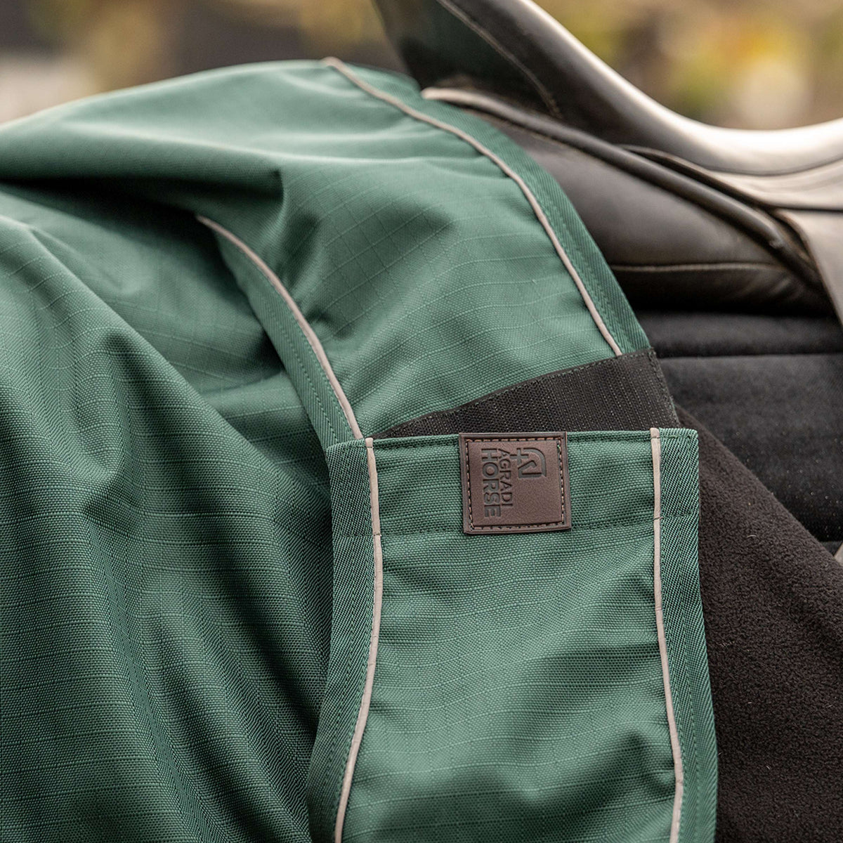 Agradi Horse Couvre-reins 1200D Bande Réfléchissante Vert