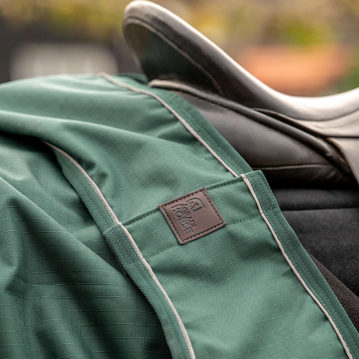 Agradi Horse Couvre-reins 1200D Bande Réfléchissante Vert