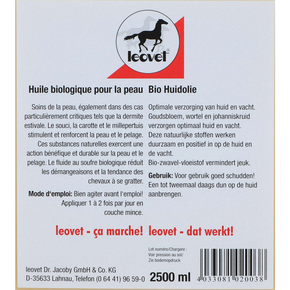 Leovet Huile Bio pour La Peau Des Chevaux