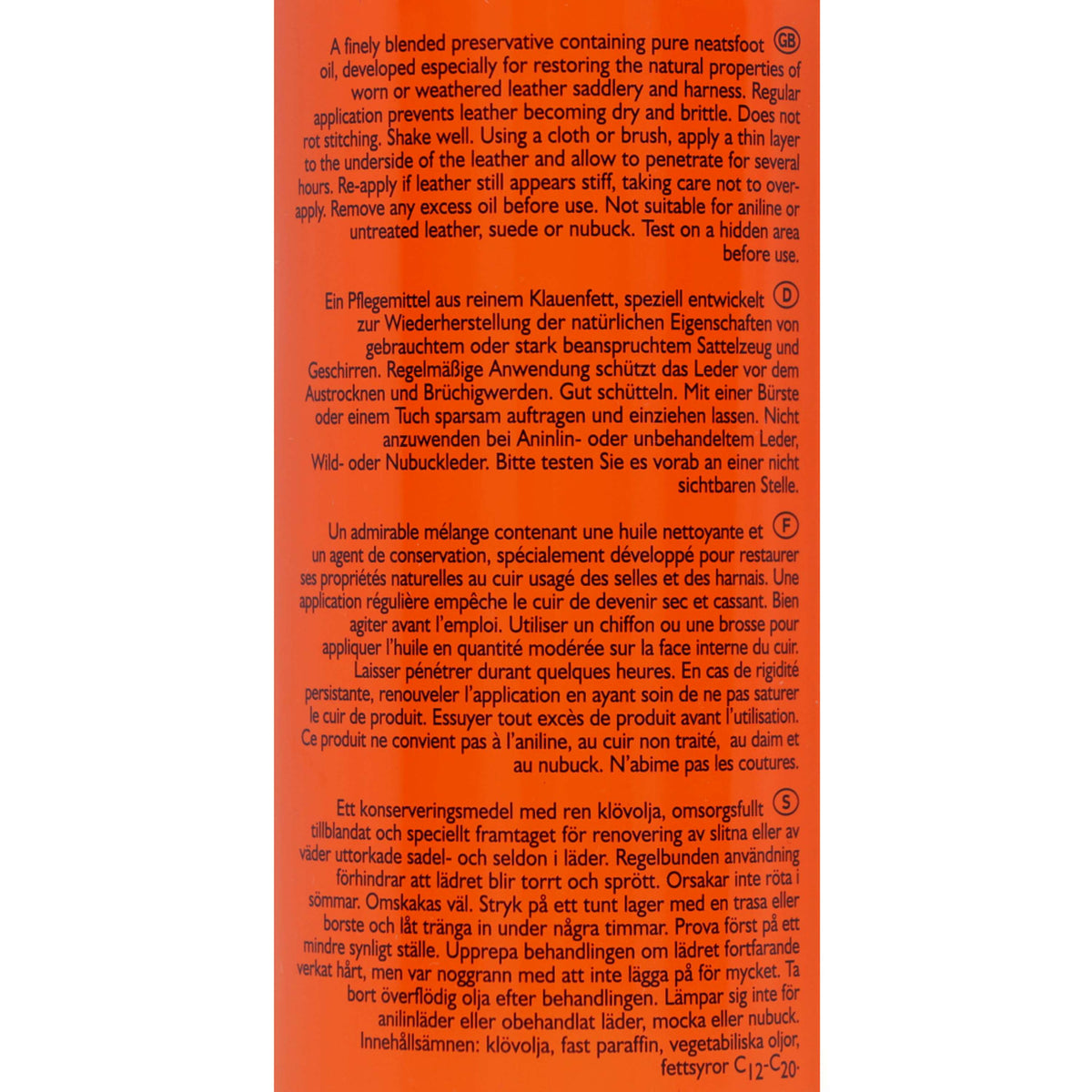 Carr & Day & Martin Huile pour Cuir V&P Neatsfood Compound