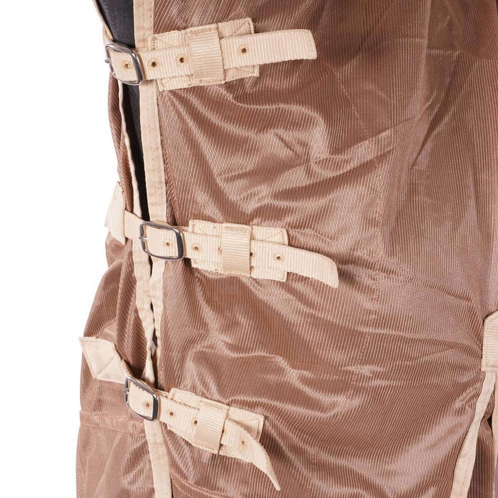 Premiere Couverture Anti-Mouches Polyester Maille avec Cou Taupe