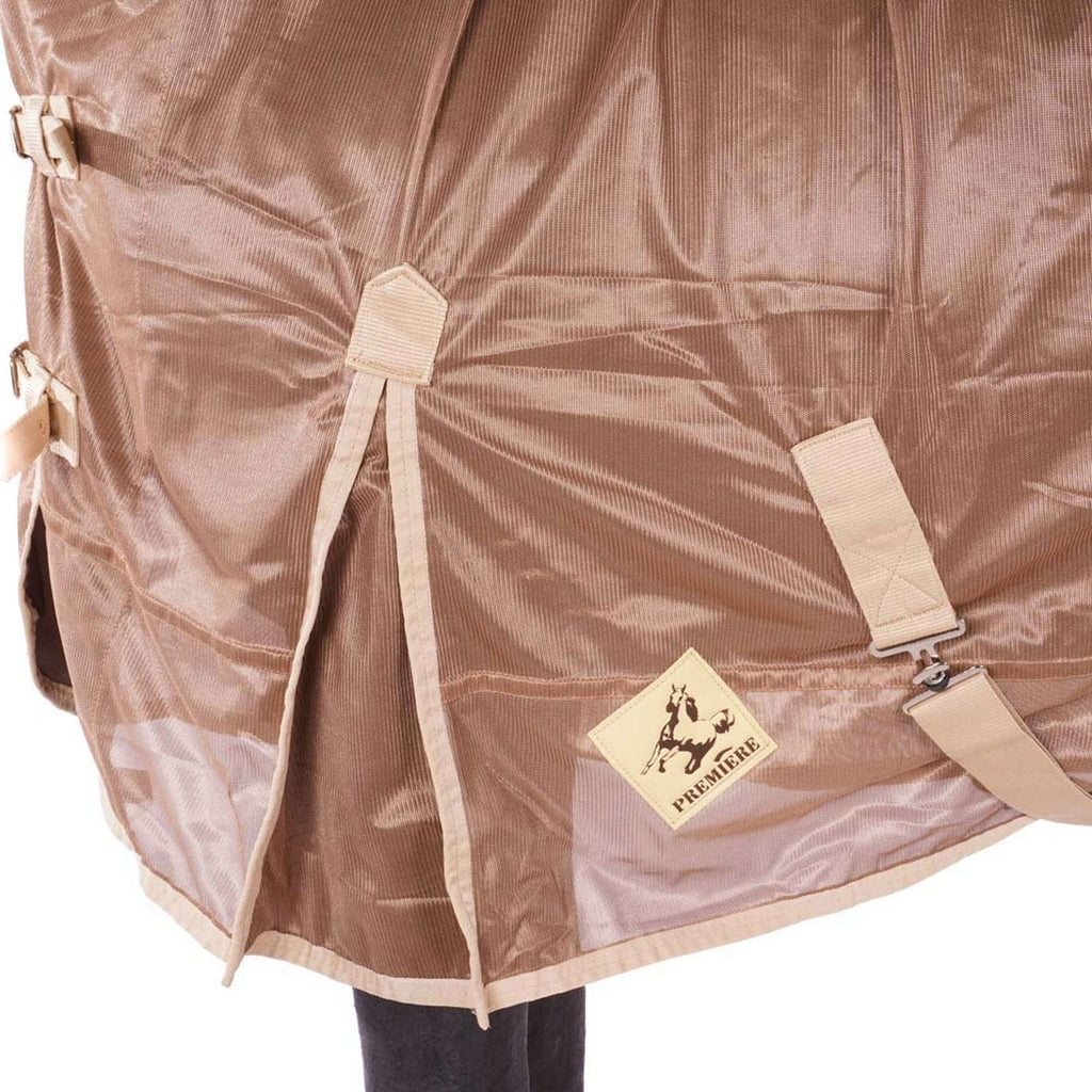 Premiere Couverture Anti-Mouches Polyester Maille avec Cou Taupe