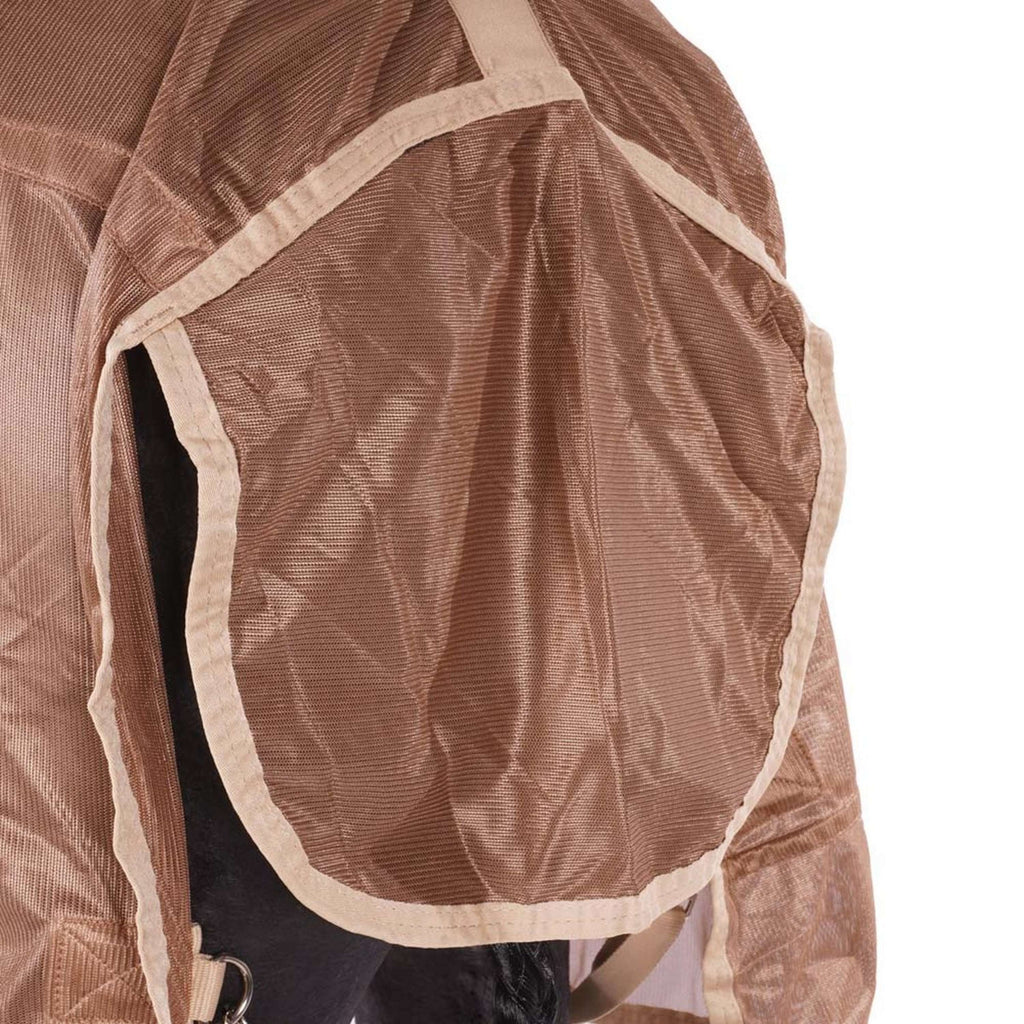 Premiere Couverture Anti-Mouches Polyester Maille avec Cou Taupe