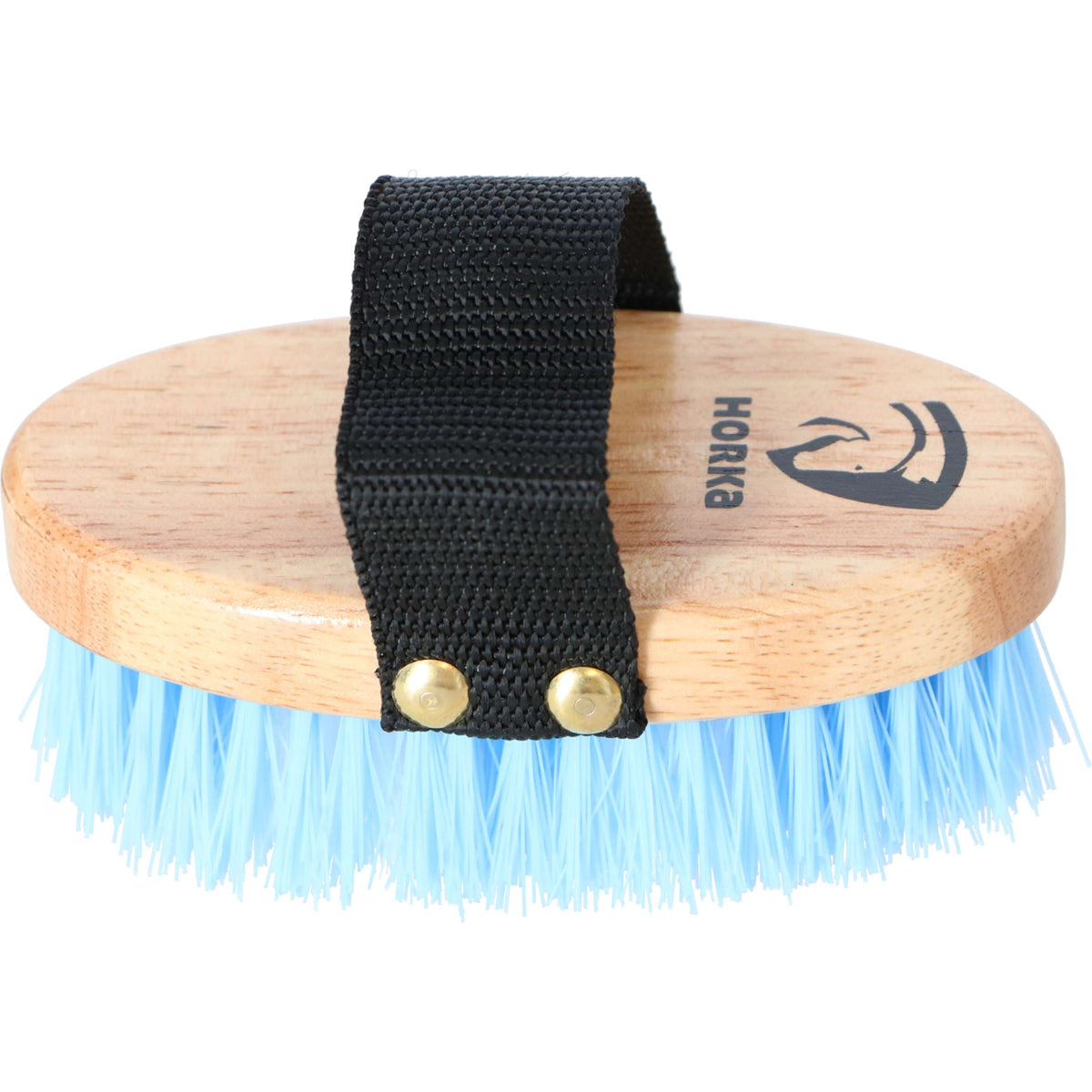 HORKA Brosse Douce Bois Poney Bleu Clair