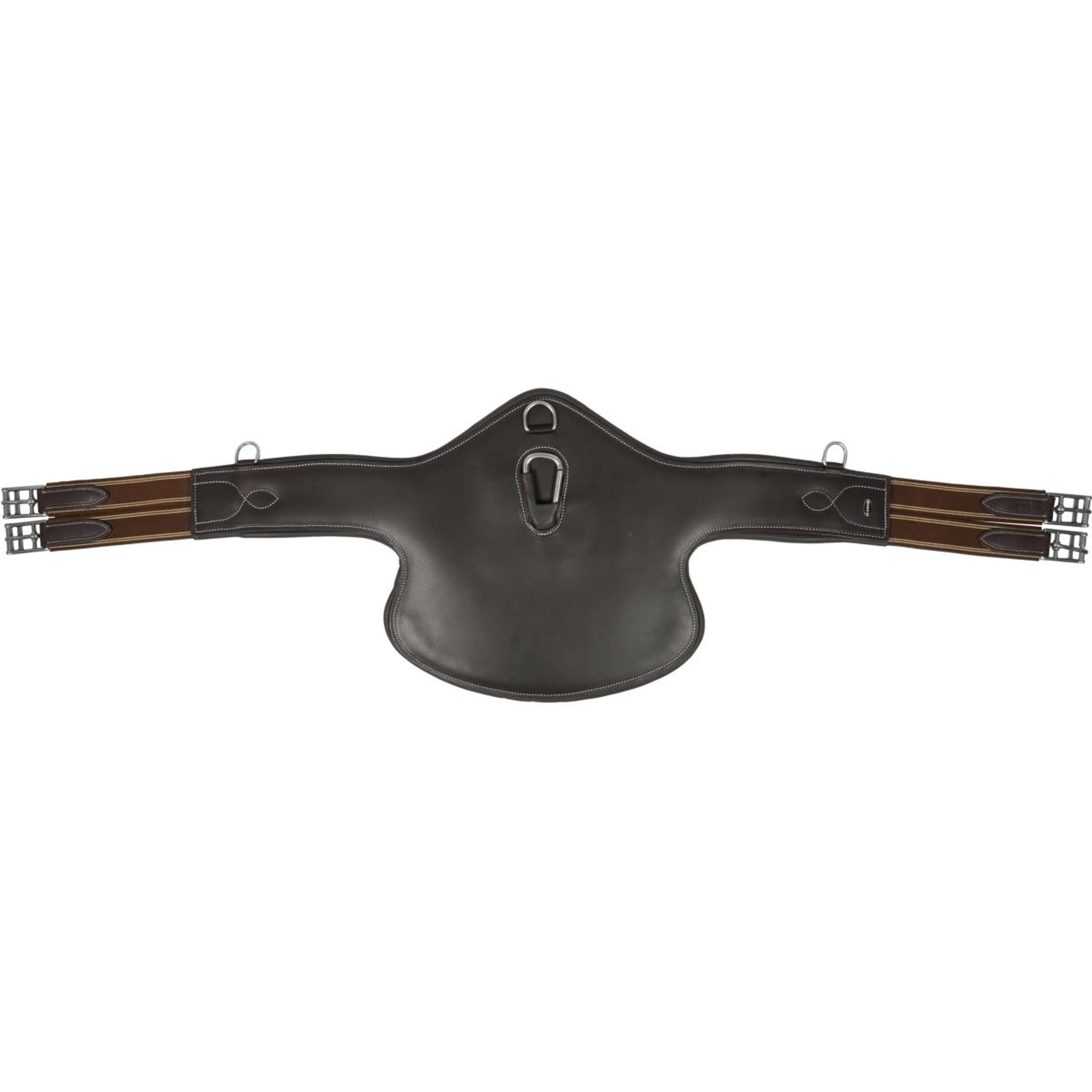 HORKA Sangle avec Protection de Ventre Cuir Marron/Argent