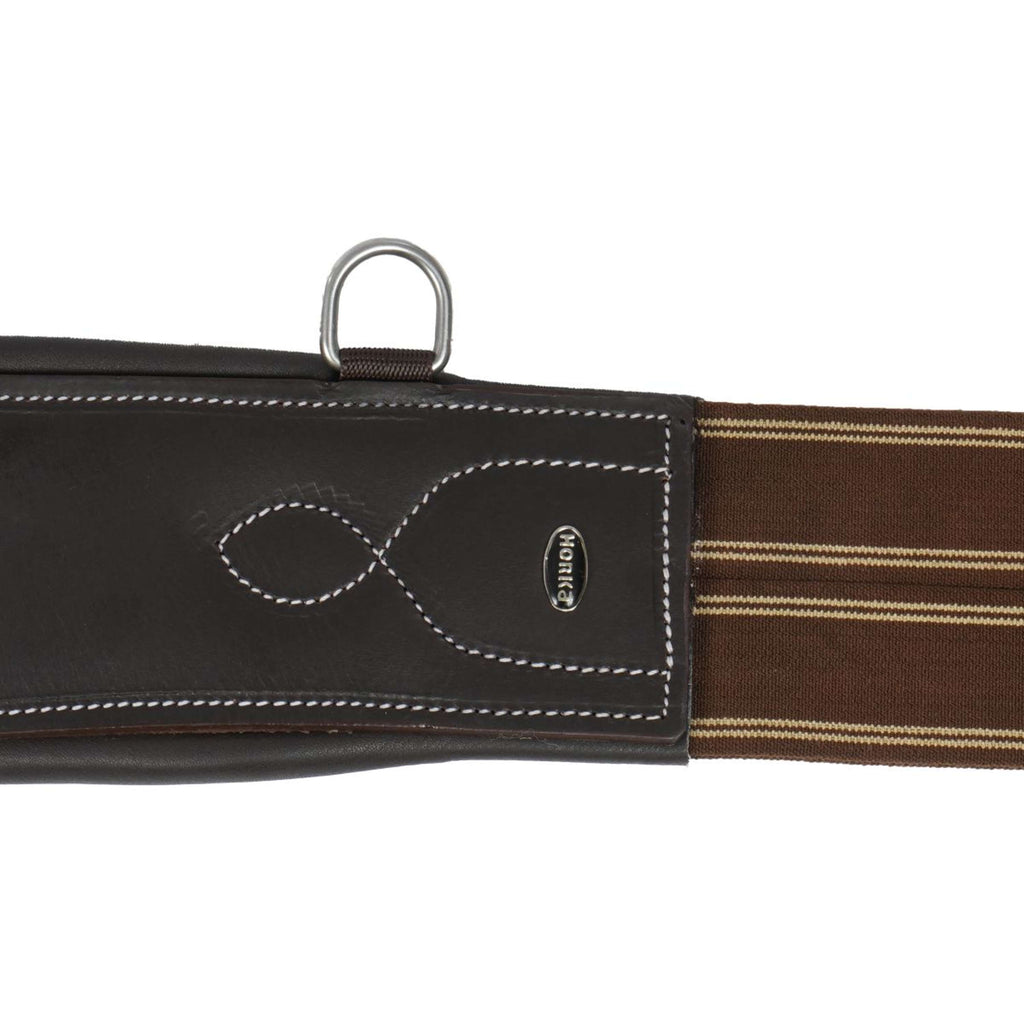 HORKA Sangle avec Protection de Ventre Cuir Marron/Argent
