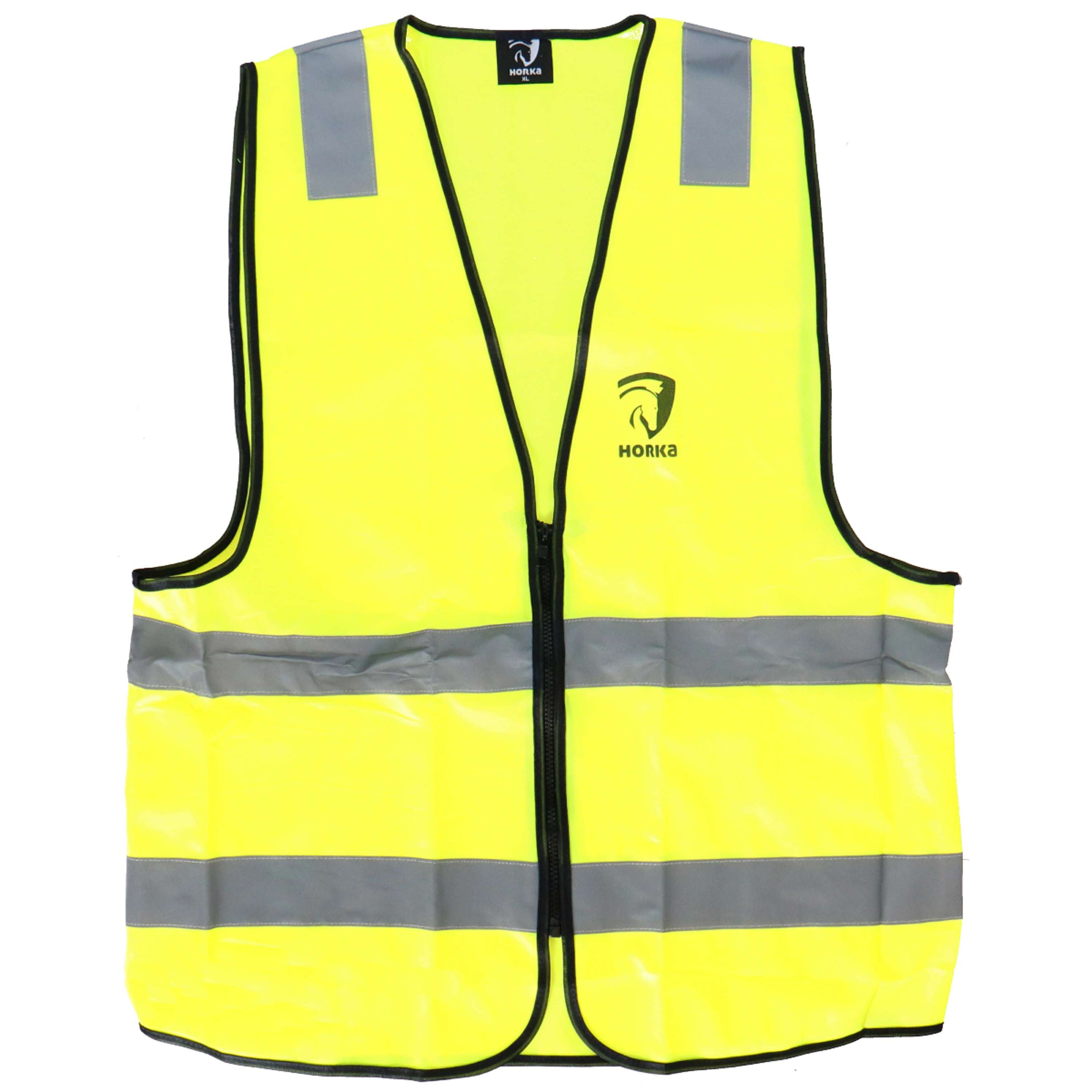 Horka Gilet de Sécurité Fluo Réflexion avec Fermeture Éclair Jaune