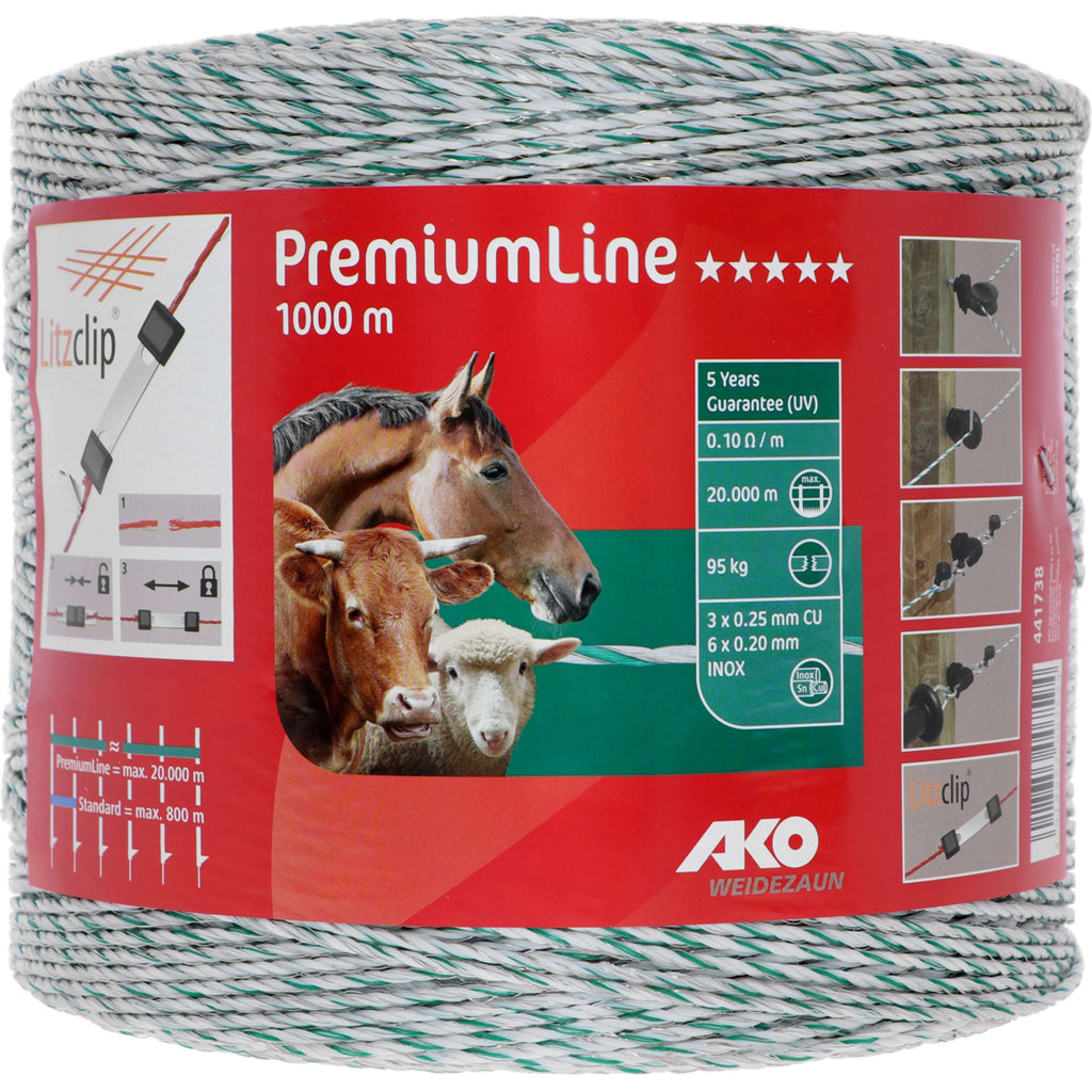 Ako Fil de Clôture PremiumLine Blanc/Vert