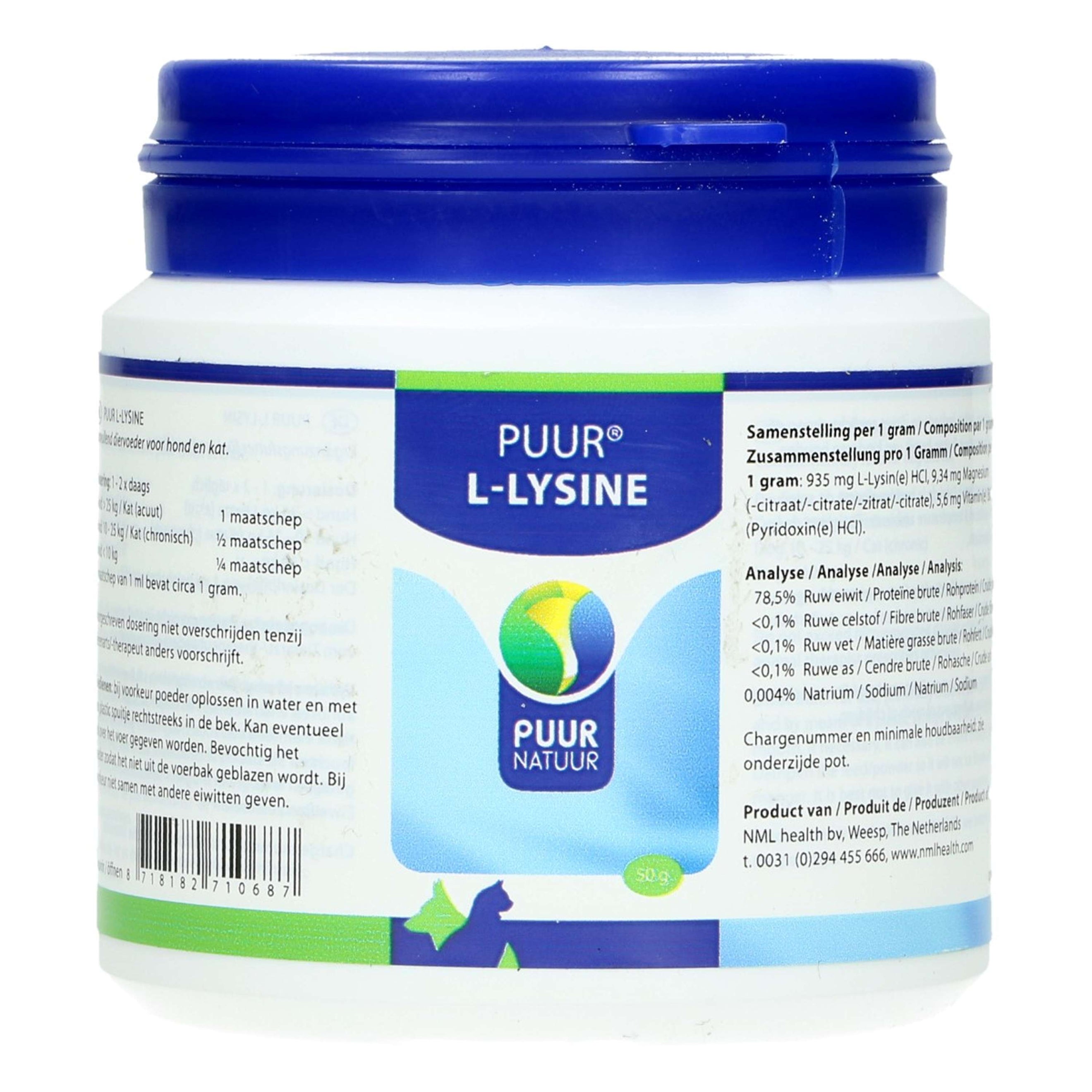 PUUR L-lysine Chien et Chat PUUR L-lysine Chien et Chat