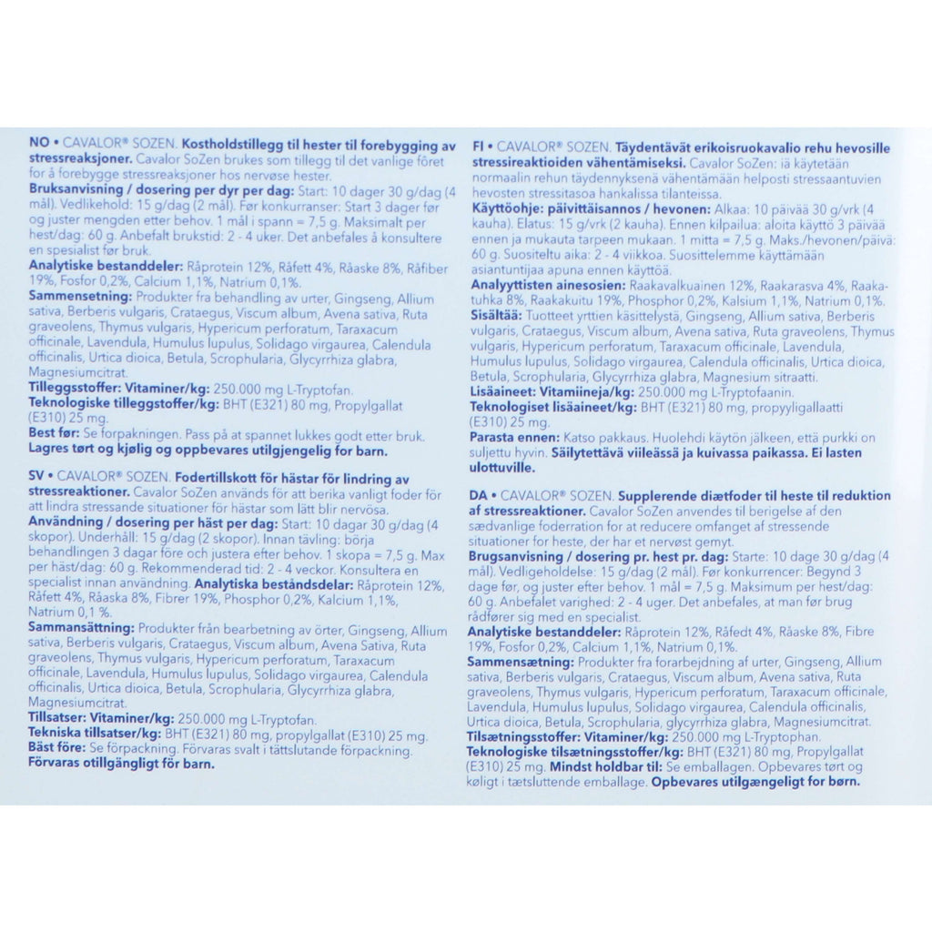 Cavalor Produit Calmant SoZen