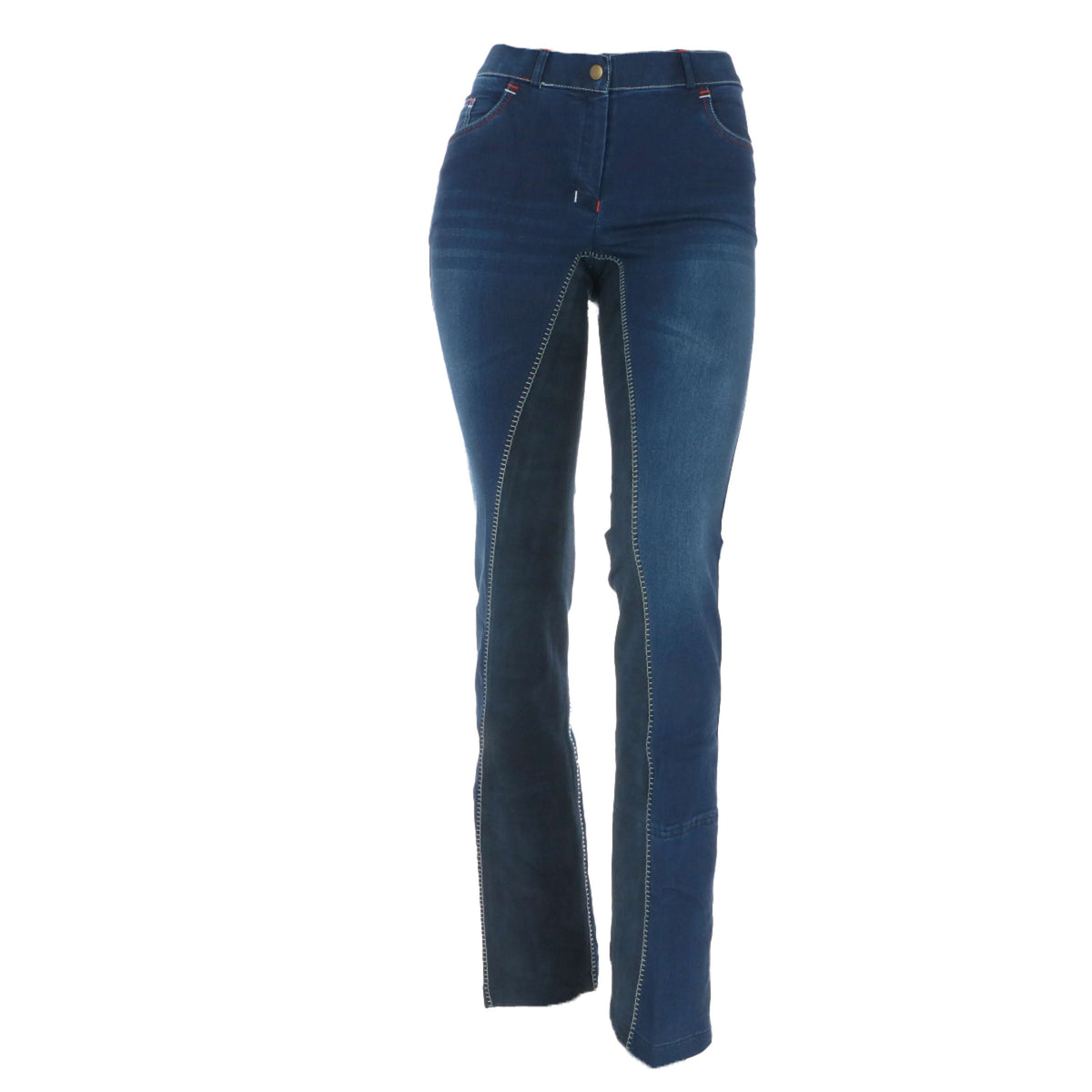 HKM Pantalon d'Équitation Summer Denim Bleu jeans/Bleu foncé