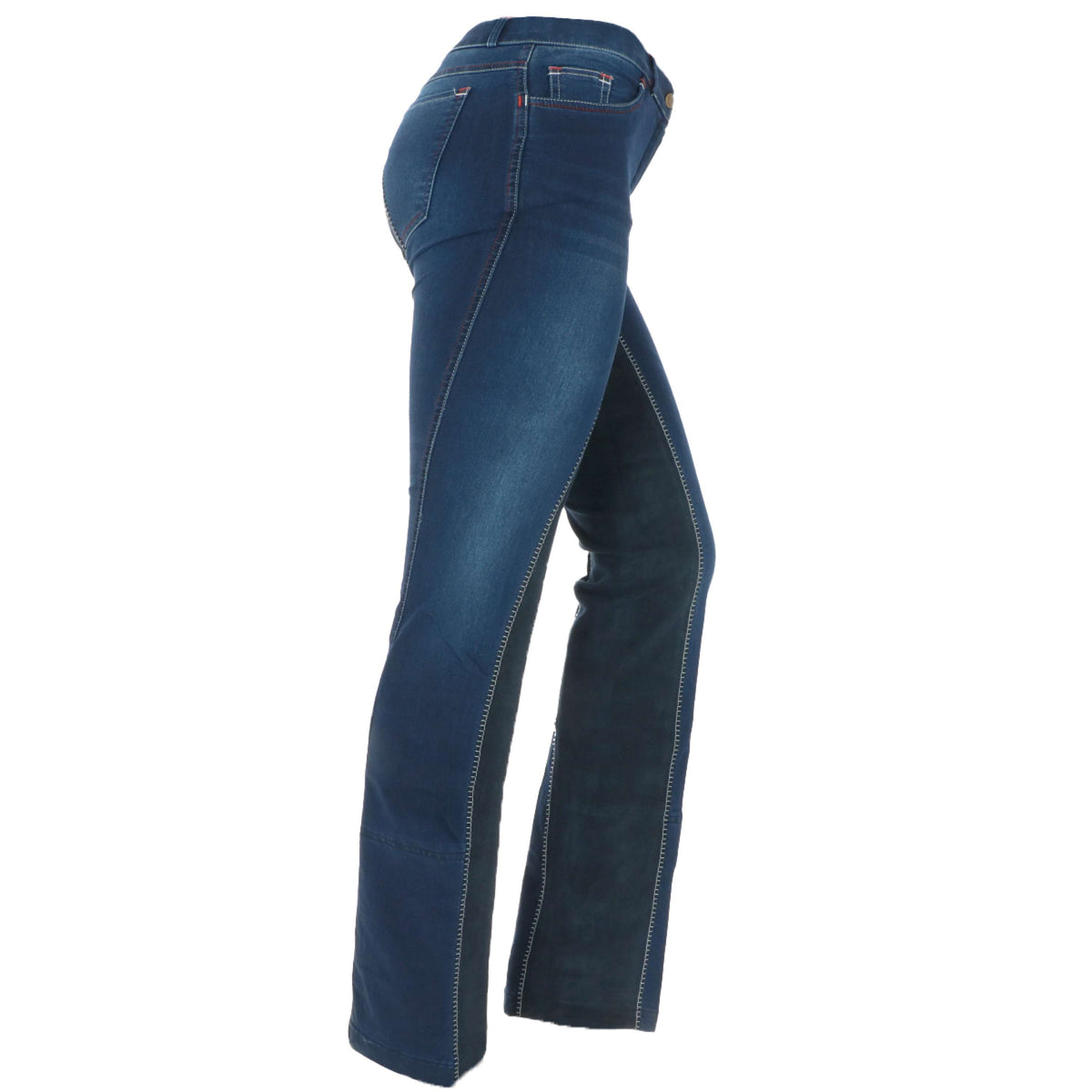 HKM Pantalon d'Équitation Summer Denim Bleu jeans/Bleu foncé