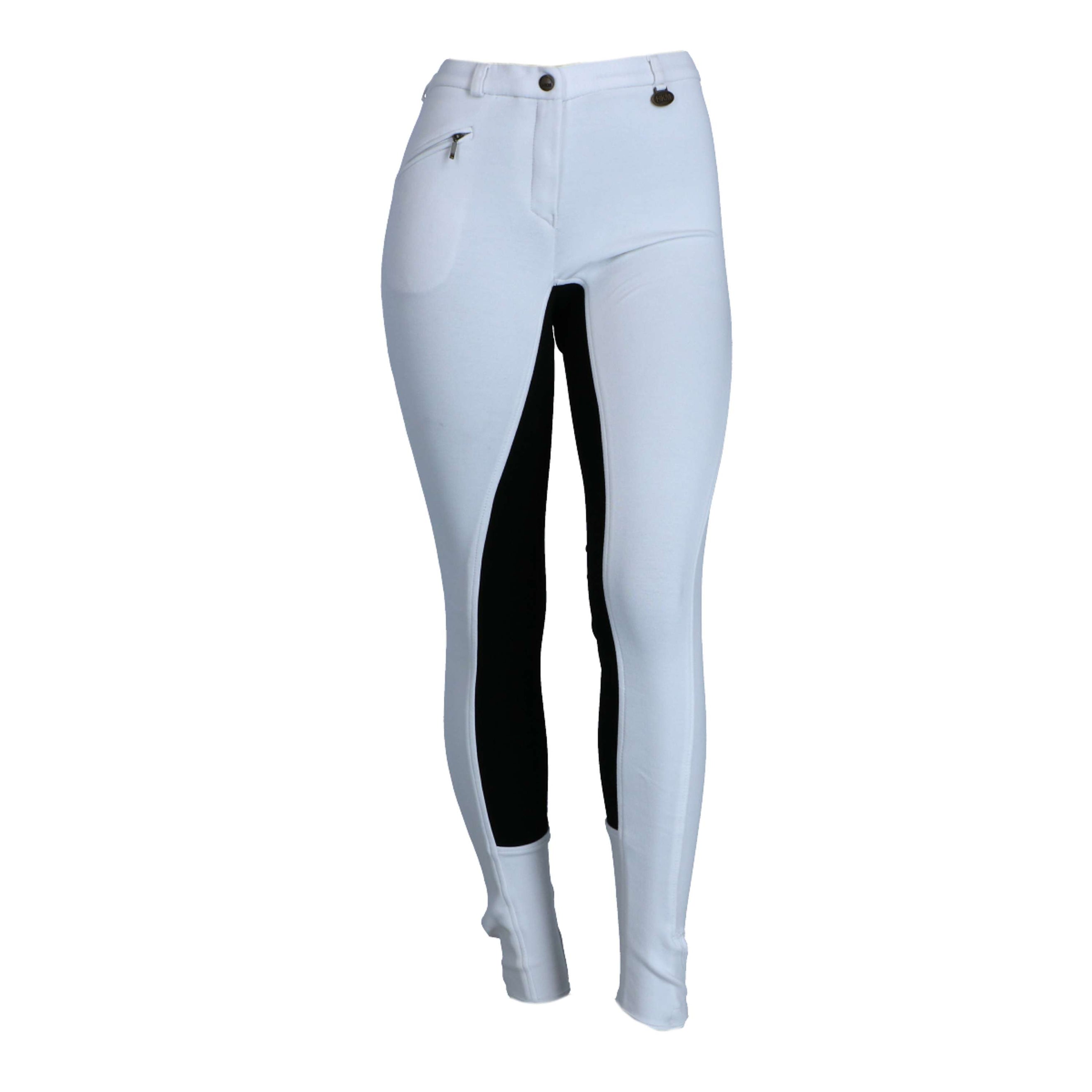 HKM Pantalon d'Équitation Basic Belmtex Grip Femmes Blanc/Noir