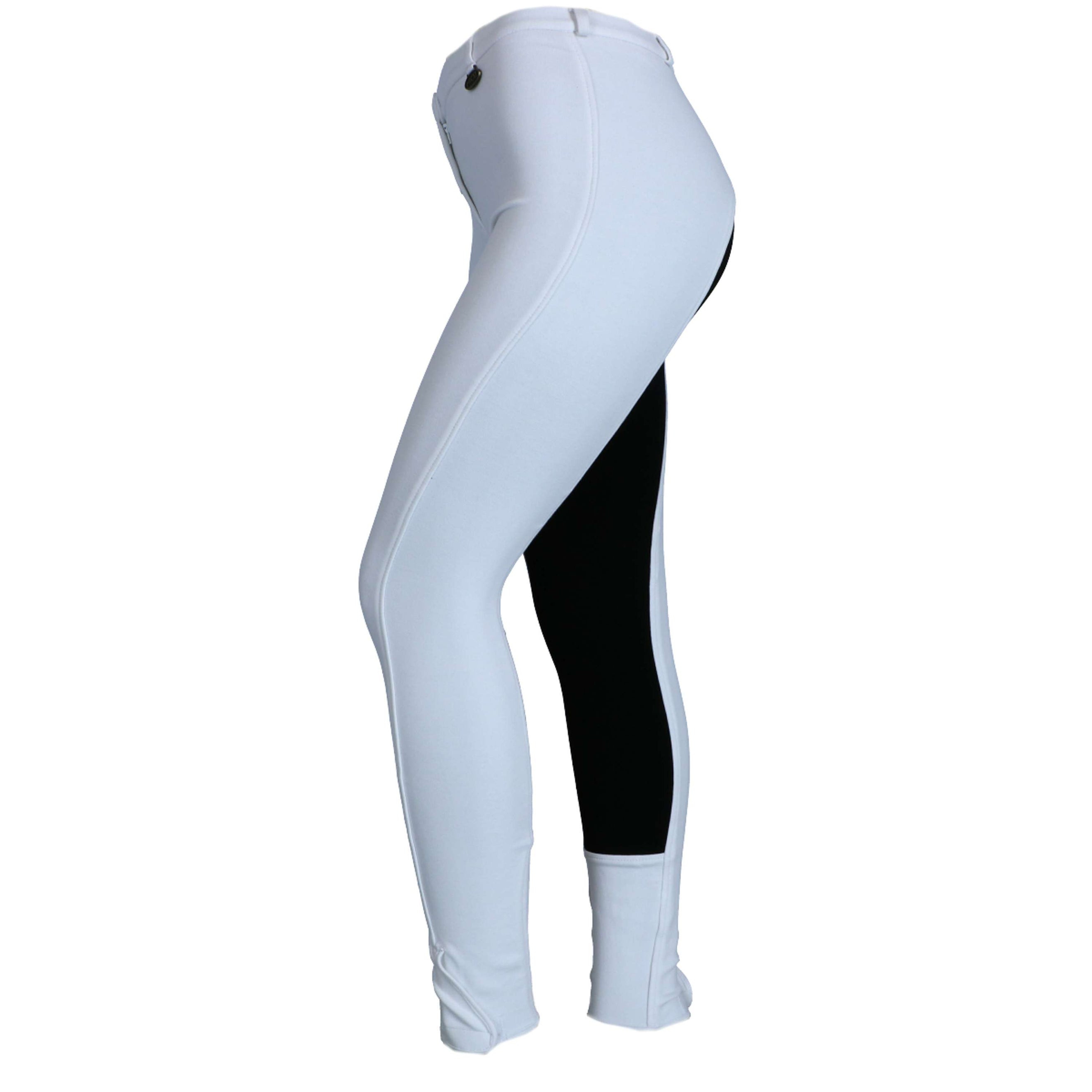 HKM Pantalon d'Équitation Basic Belmtex Grip Femmes Blanc/Noir