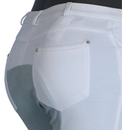 HKM Pantalon d'Équitation Comfort Fit 3/4 Alos Fond de peau Blanc