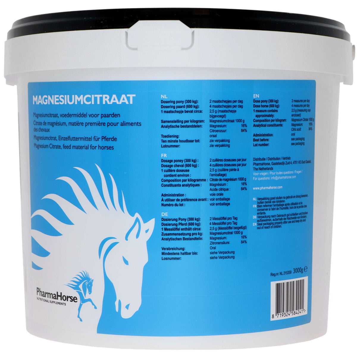 PharmaHorse Citrate de Magnesium 3 kg