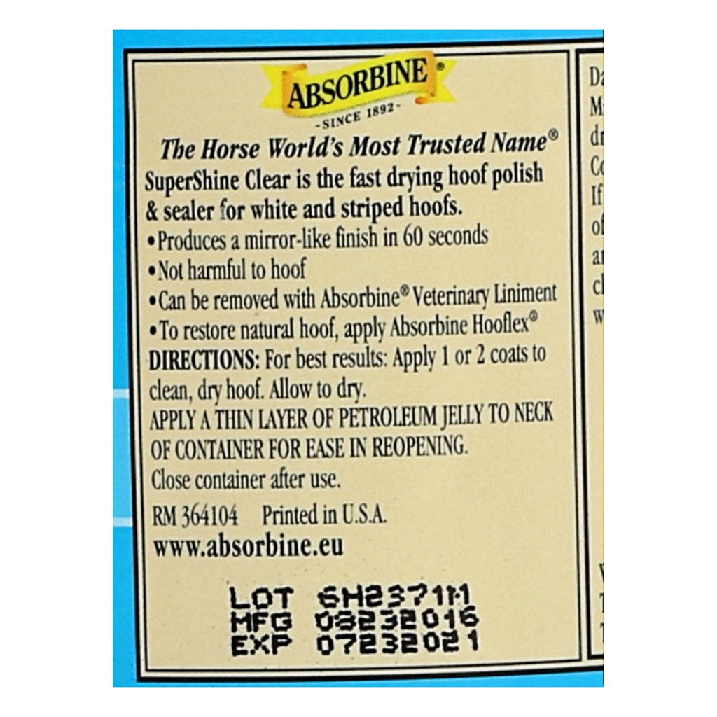 Absorbine Huile à Sabots Super Shine Transparent