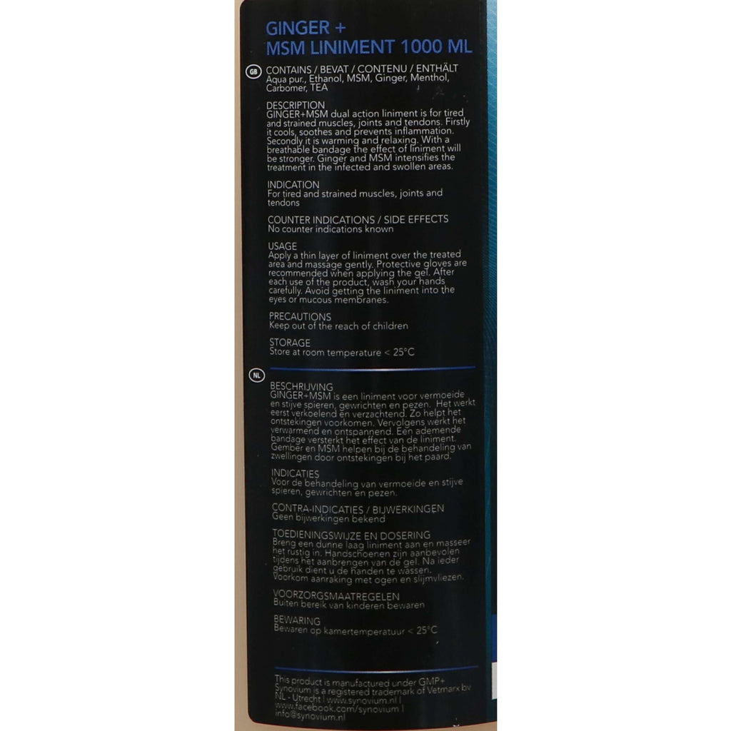Synovium Liniment MSM Gingembre
