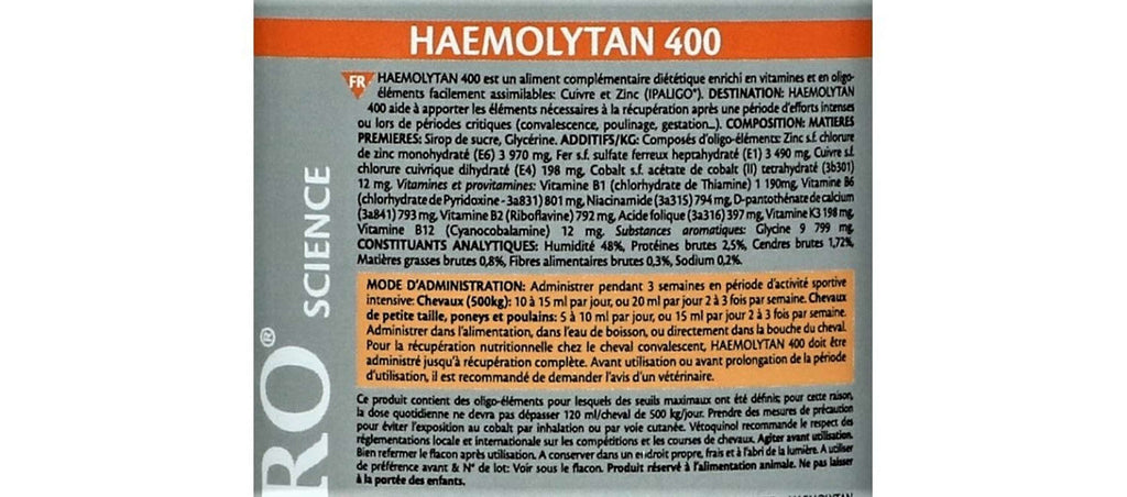 Equistro Haemolytan 400 Cheval