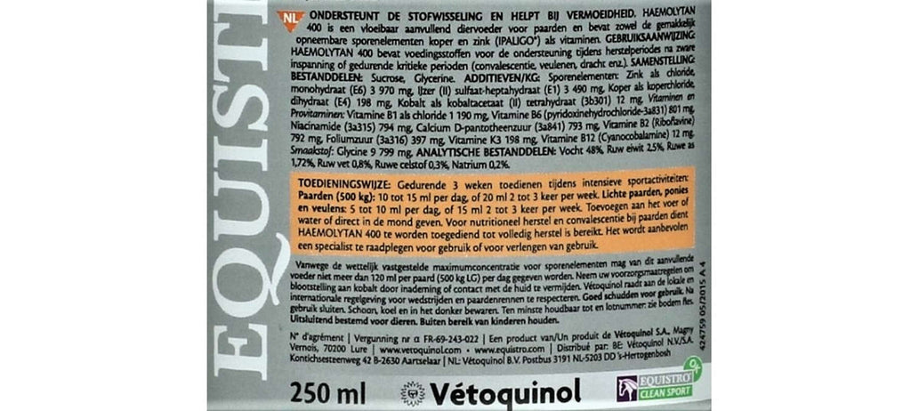 Equistro Haemolytan 400 Cheval