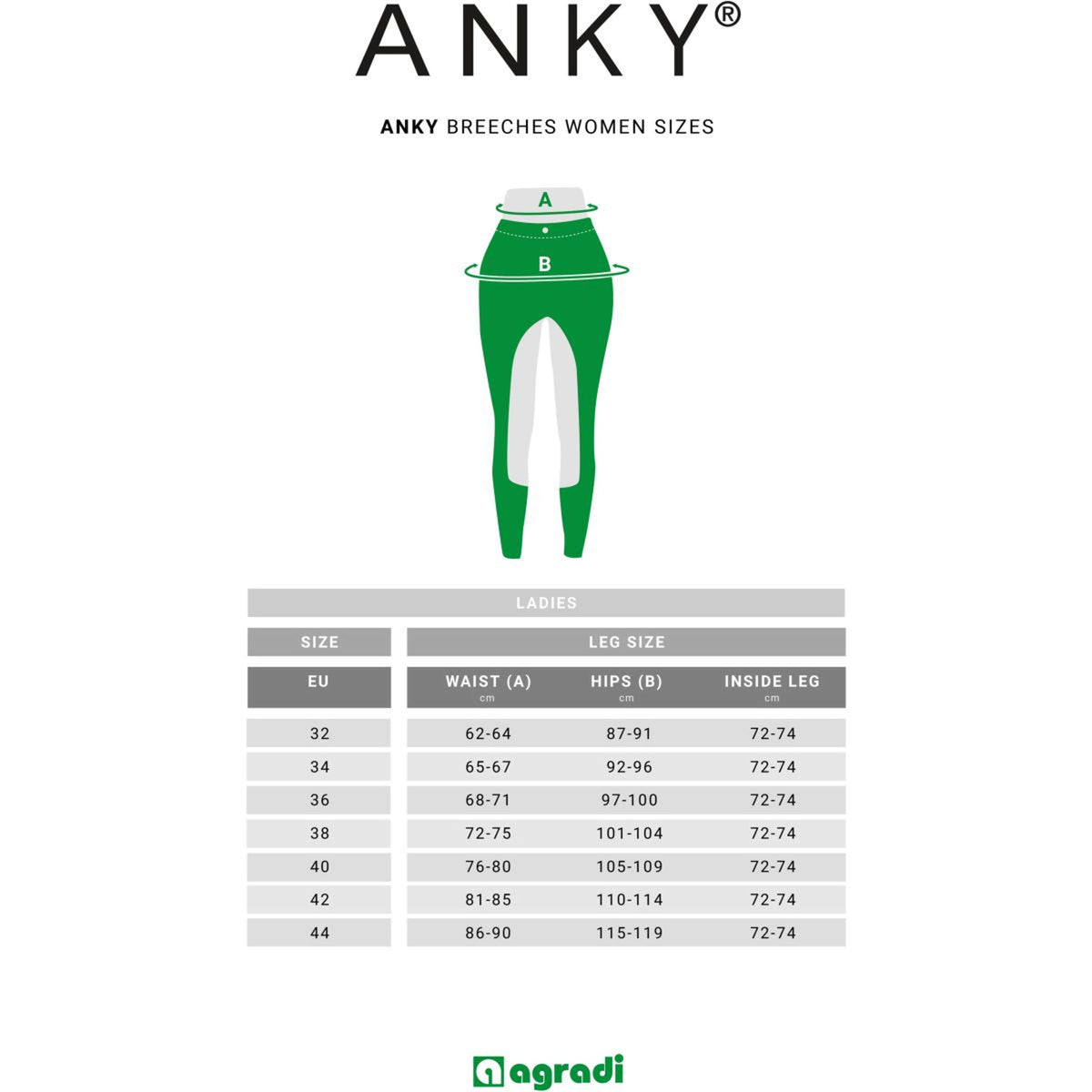 ANKY Pantalon d'Équitation Chrystal Arrow Siège en Cuir Filles Graphite