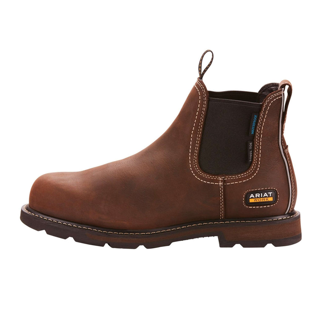 Ariat Jodhpurs Groundbreaker Chelsea Waterproof Steel Toe Hommes Marron