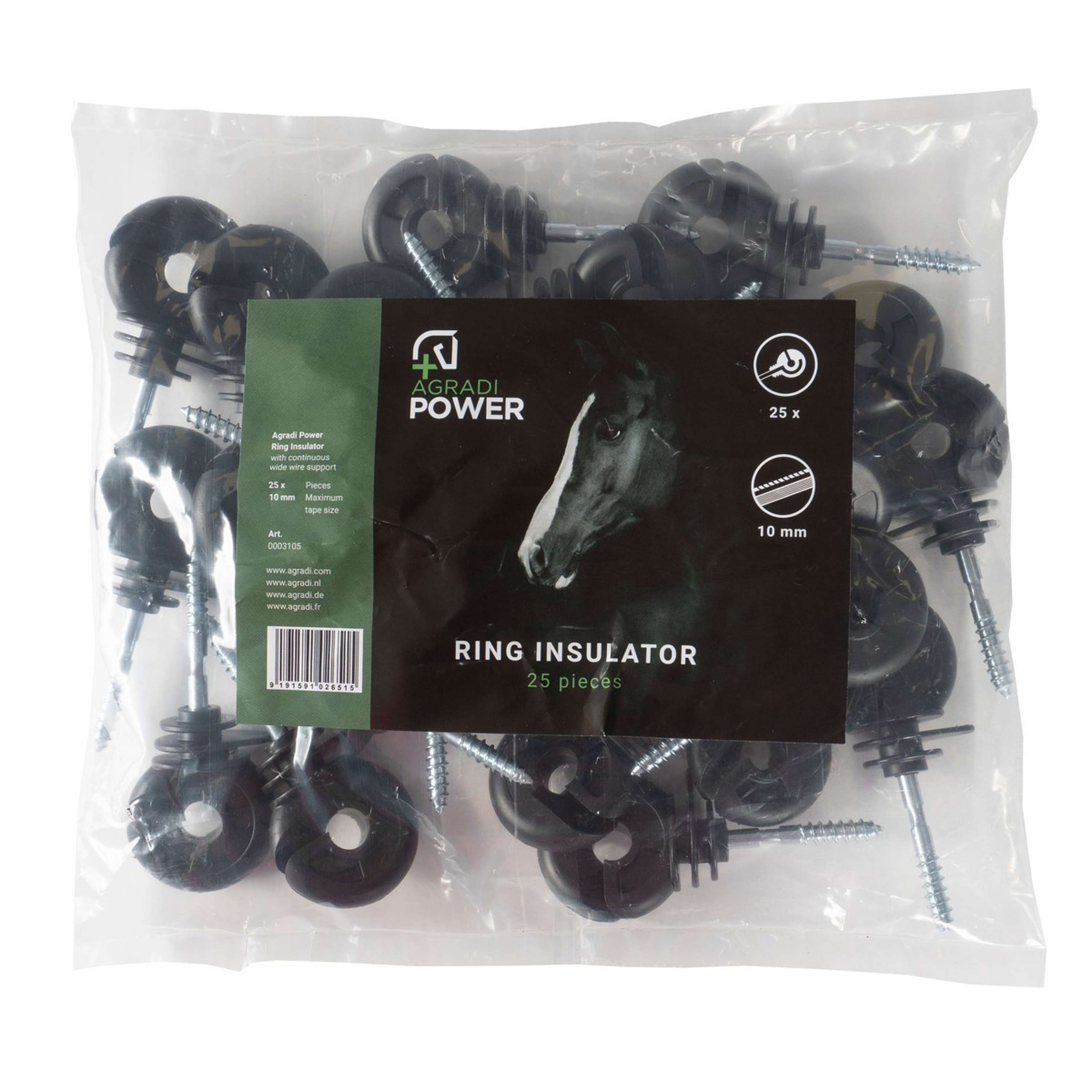 Agradi Power Isolateur Anneau Fer Cœur 25pc Noir