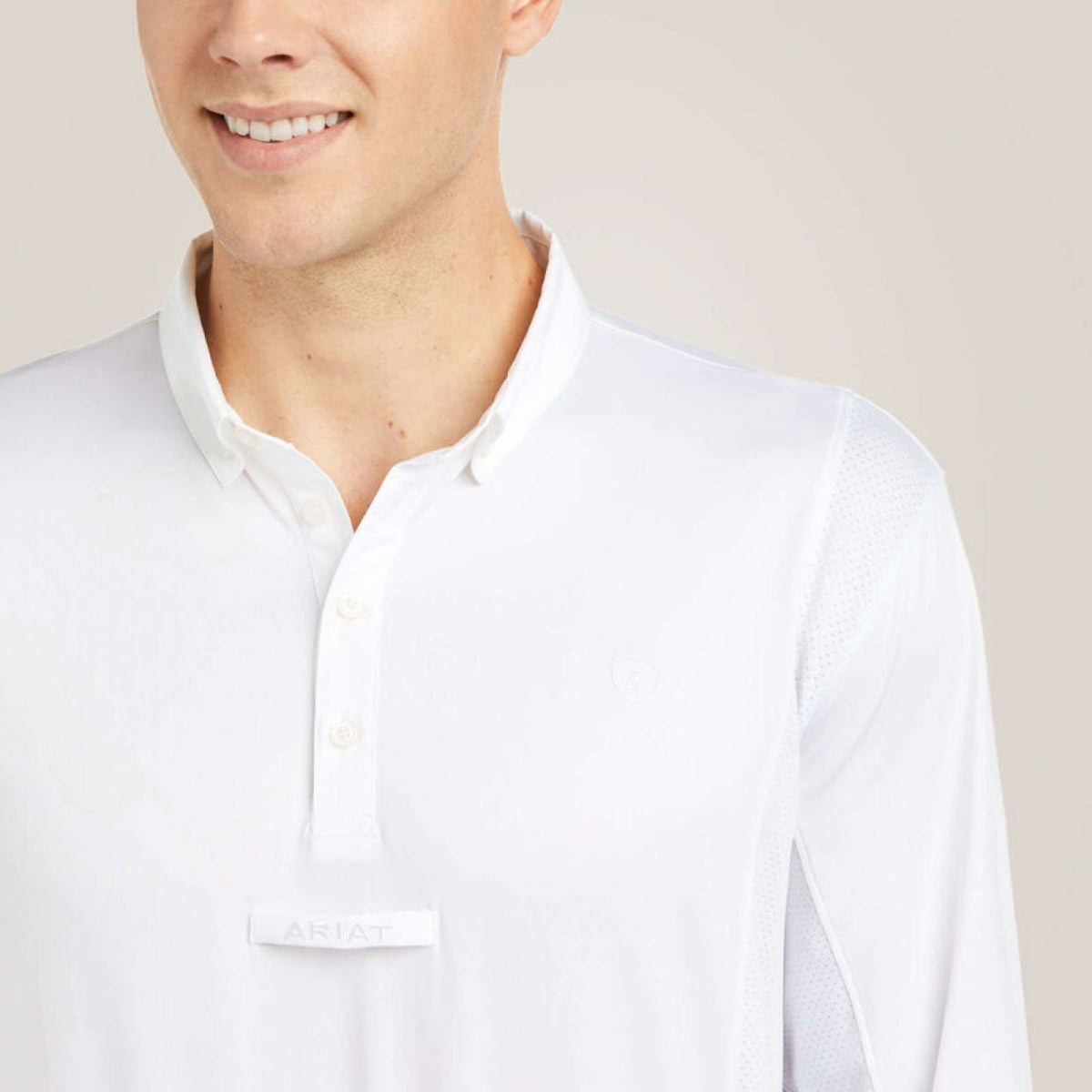 Ariat T-shirt de Concours Tek Long Sleeve Hommes Blanc