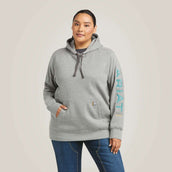 Ariat Pull col Hoodie Rebar Graphic Femme Gris bruyère