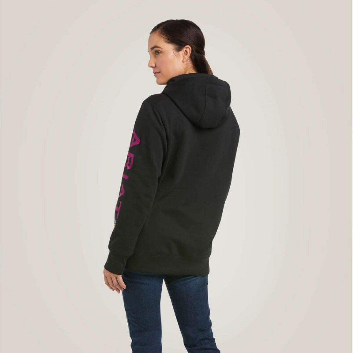 Ariat Pull col Hoodie Rebar Graphic Femme Noir/Violet