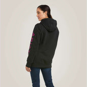 Ariat Pull col Hoodie Rebar Graphic Femme Noir/Violet