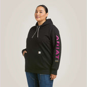 Ariat Pull col Hoodie Rebar Graphic Femme Noir/Violet