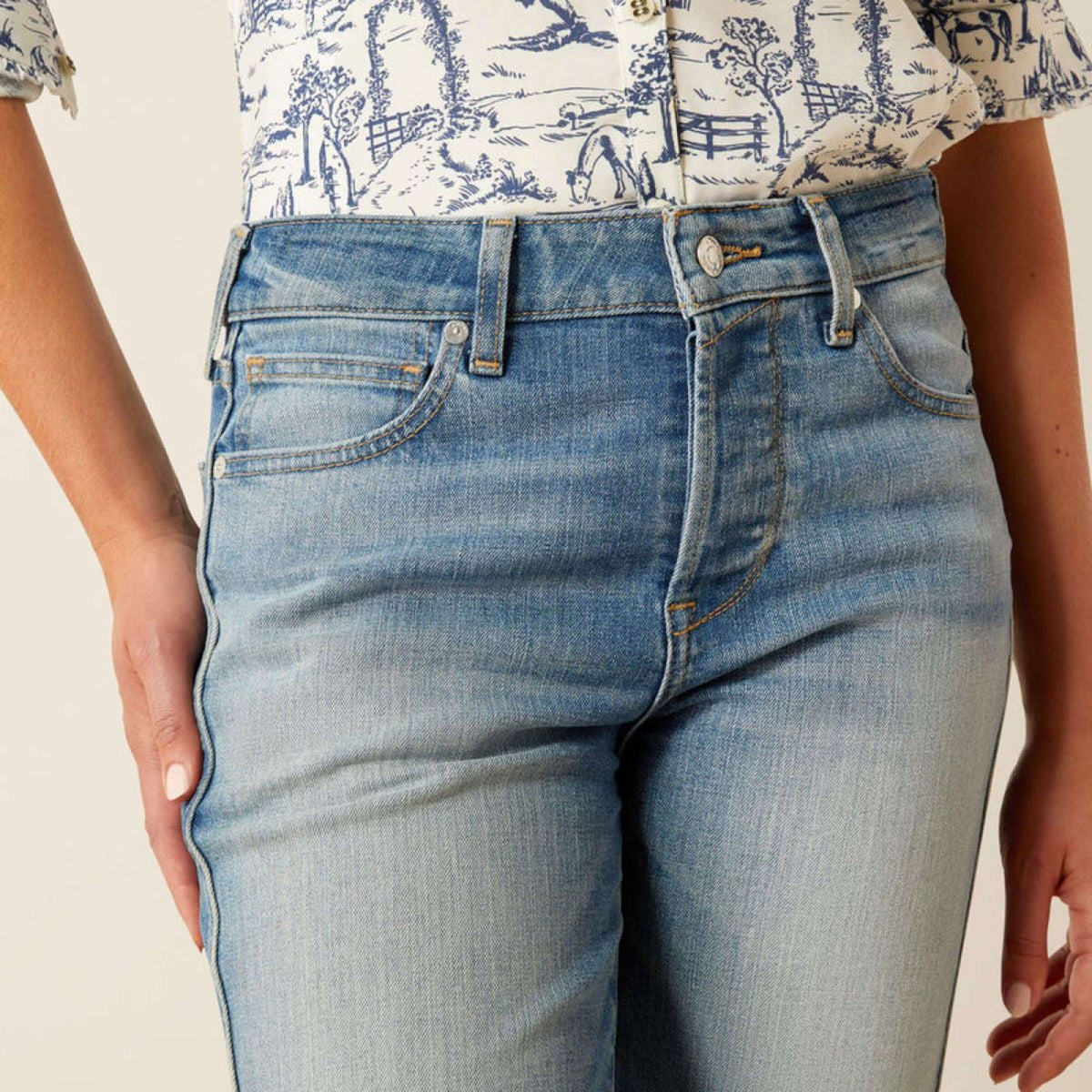 Ariat Jeans High Rise Bridle Slim Straight Leg Femme Abeline