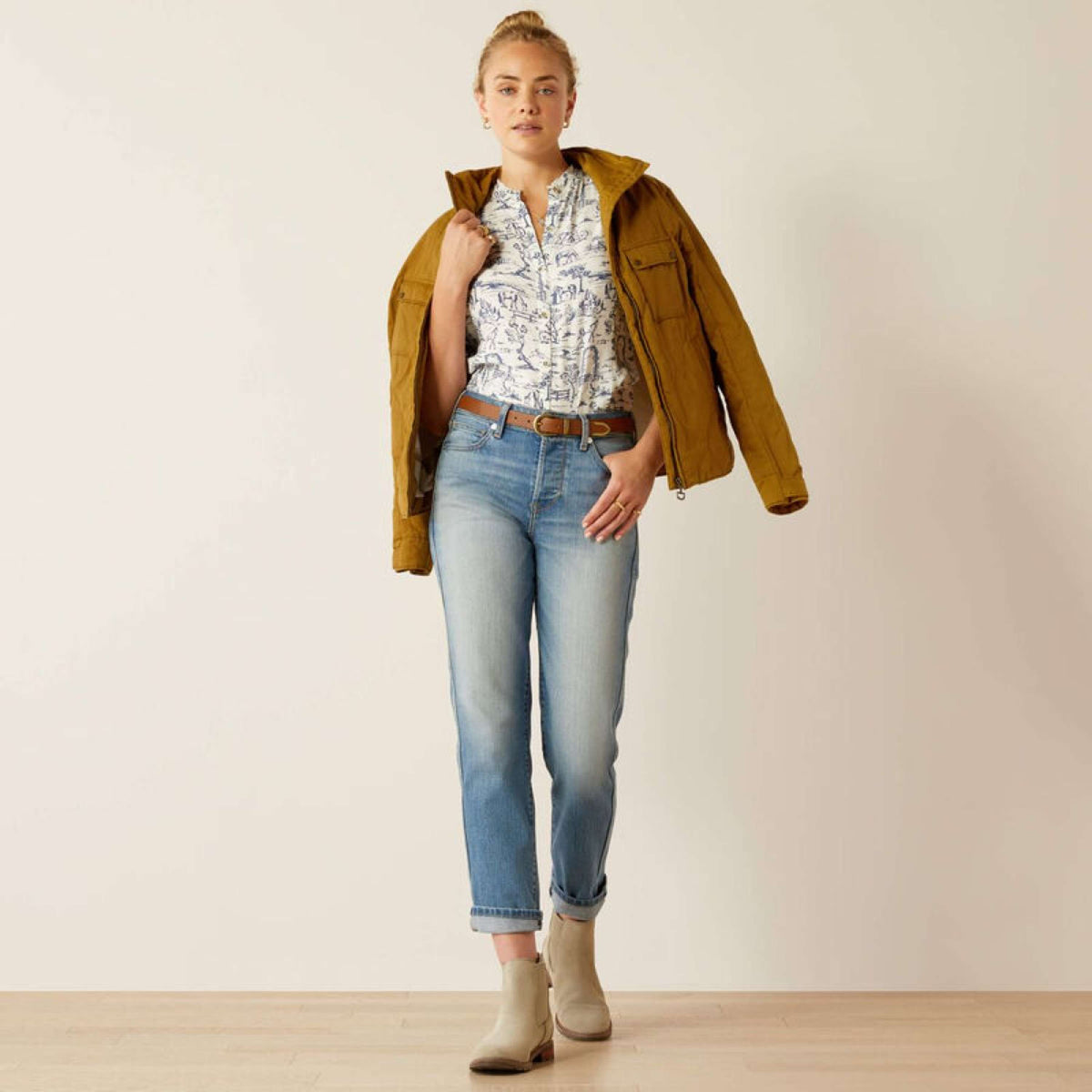 Ariat Jeans High Rise Bridle Slim Straight Leg Femme Abeline