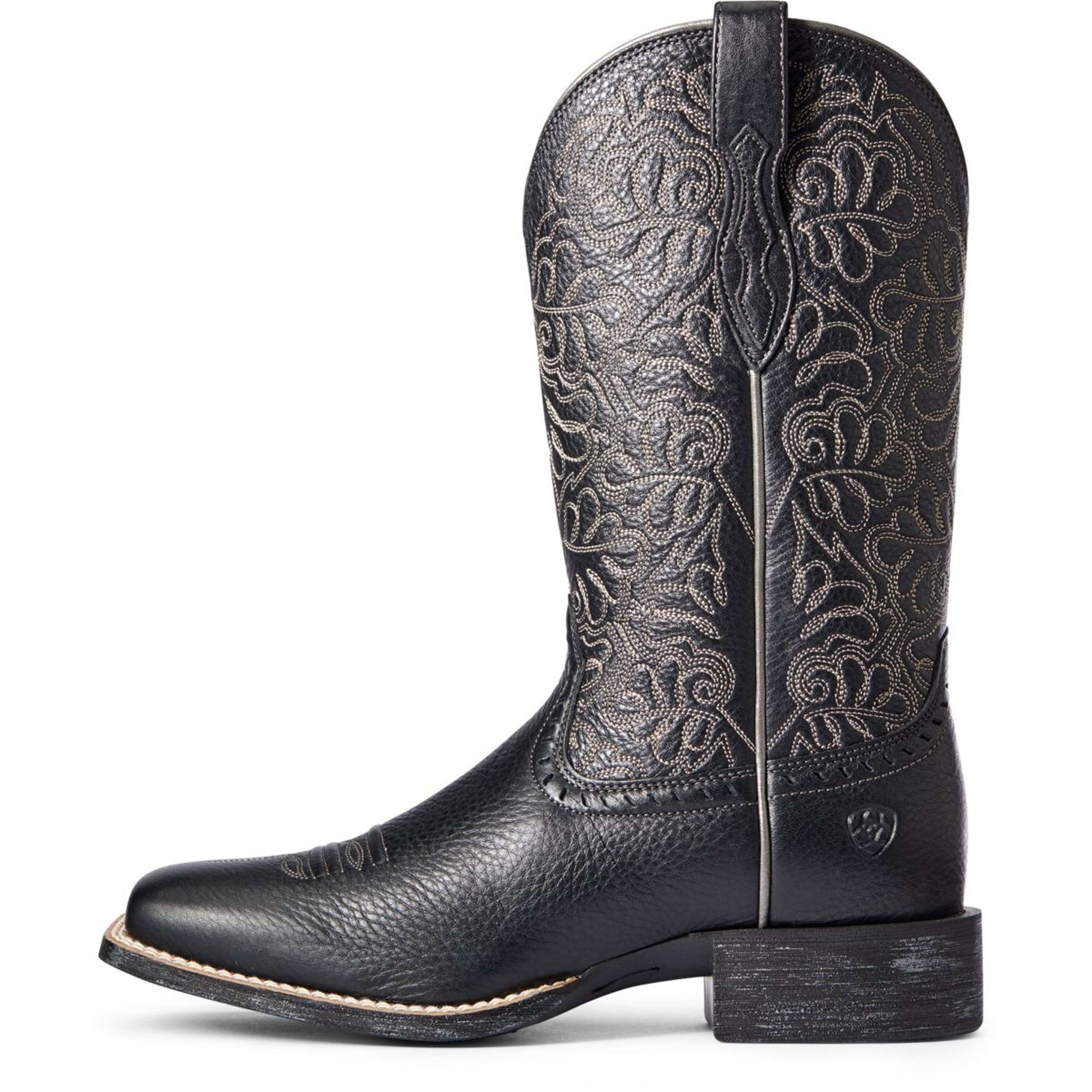 Ariat Bottes Western Round Up Remuda Femme Black Deertan Ariat Bottes Western Round Up Remuda Femme Black Deertan