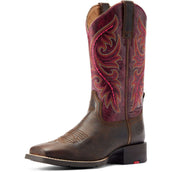 Ariat Bottes Western Round Up Back Zip Femme Worn Mocha/Rasberry