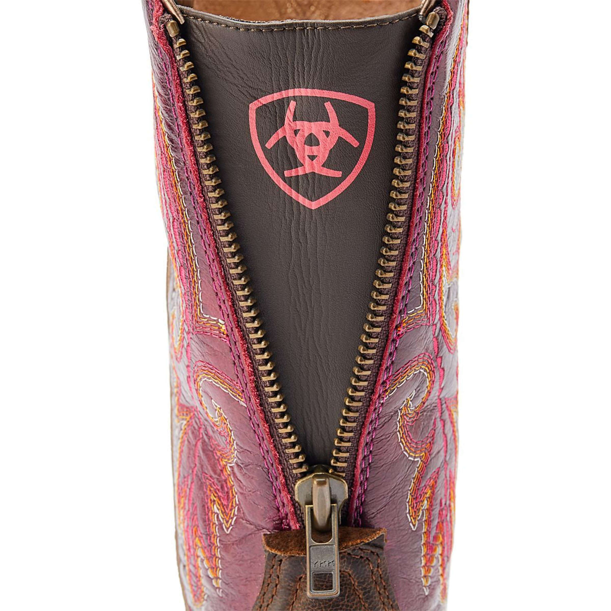 Ariat Bottes Western Round Up Back Zip Femme Worn Mocha/Rasberry