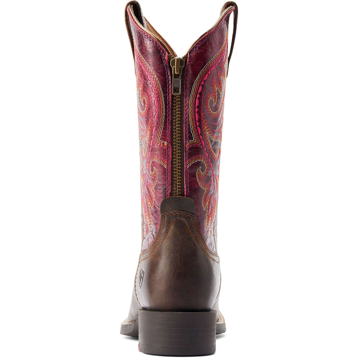 Ariat Bottes Western Round Up Back Zip Femme Worn Mocha/Rasberry