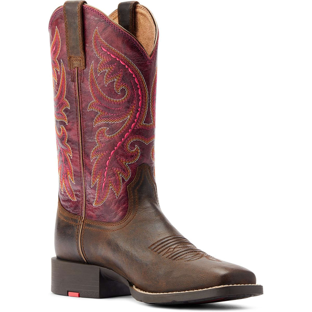 Ariat Bottes Western Round Up Back Zip Femme Worn Mocha/Rasberry