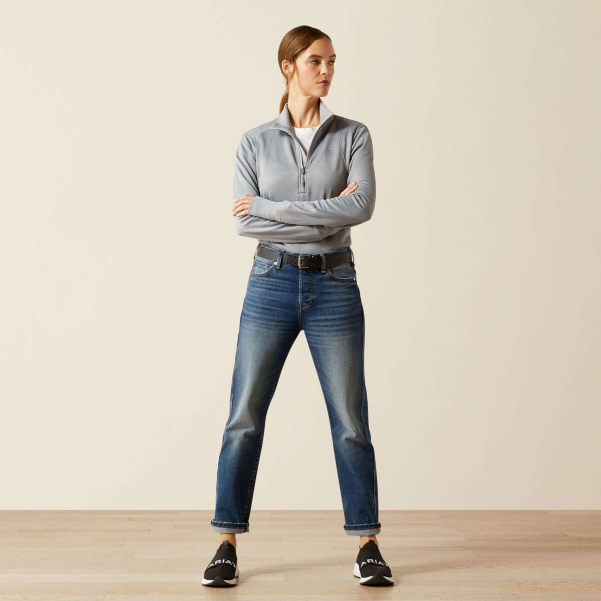 Ariat Chemise Team EQ 1/2 ZP Alloy Heather