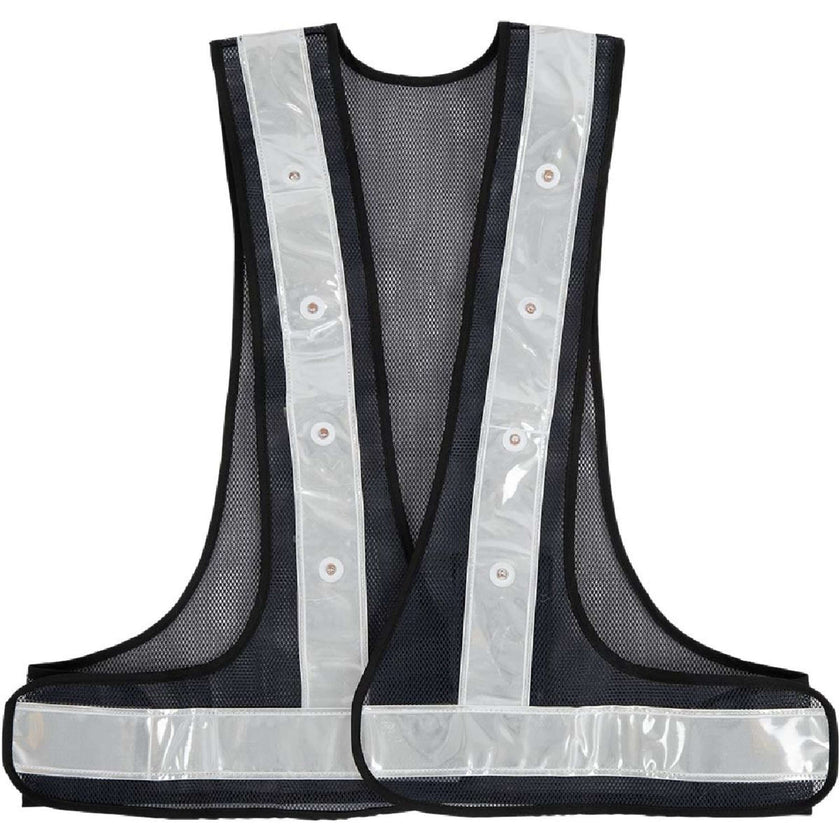 BR Gilet de Sécurité Réfléchissant avec Éclairage LED Noir/Argent